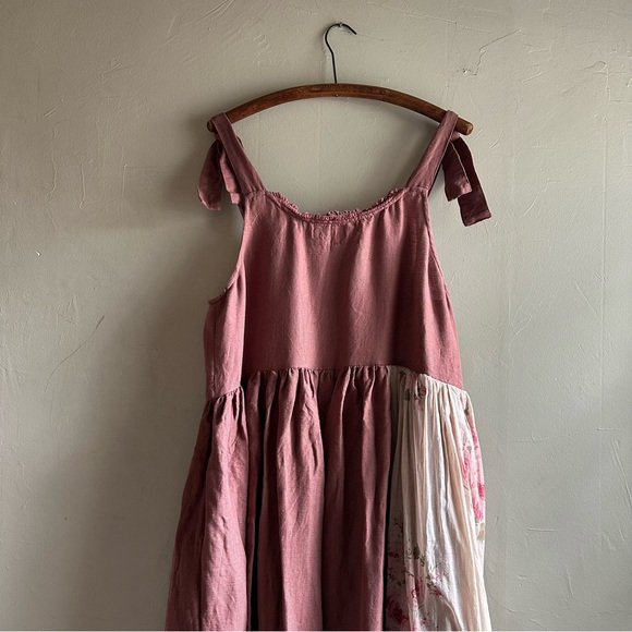 Les Ours linen maxi boho sundress with tie straps. - Picture 8 of 10